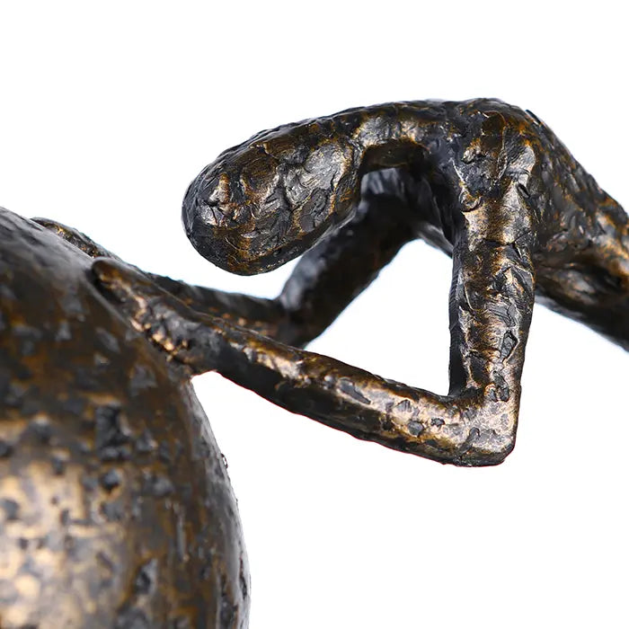 Skulptur – Kugelmotiv, Bronzefarbene Oberfläche, Spruchkarte - Heavy Ball | Gilde