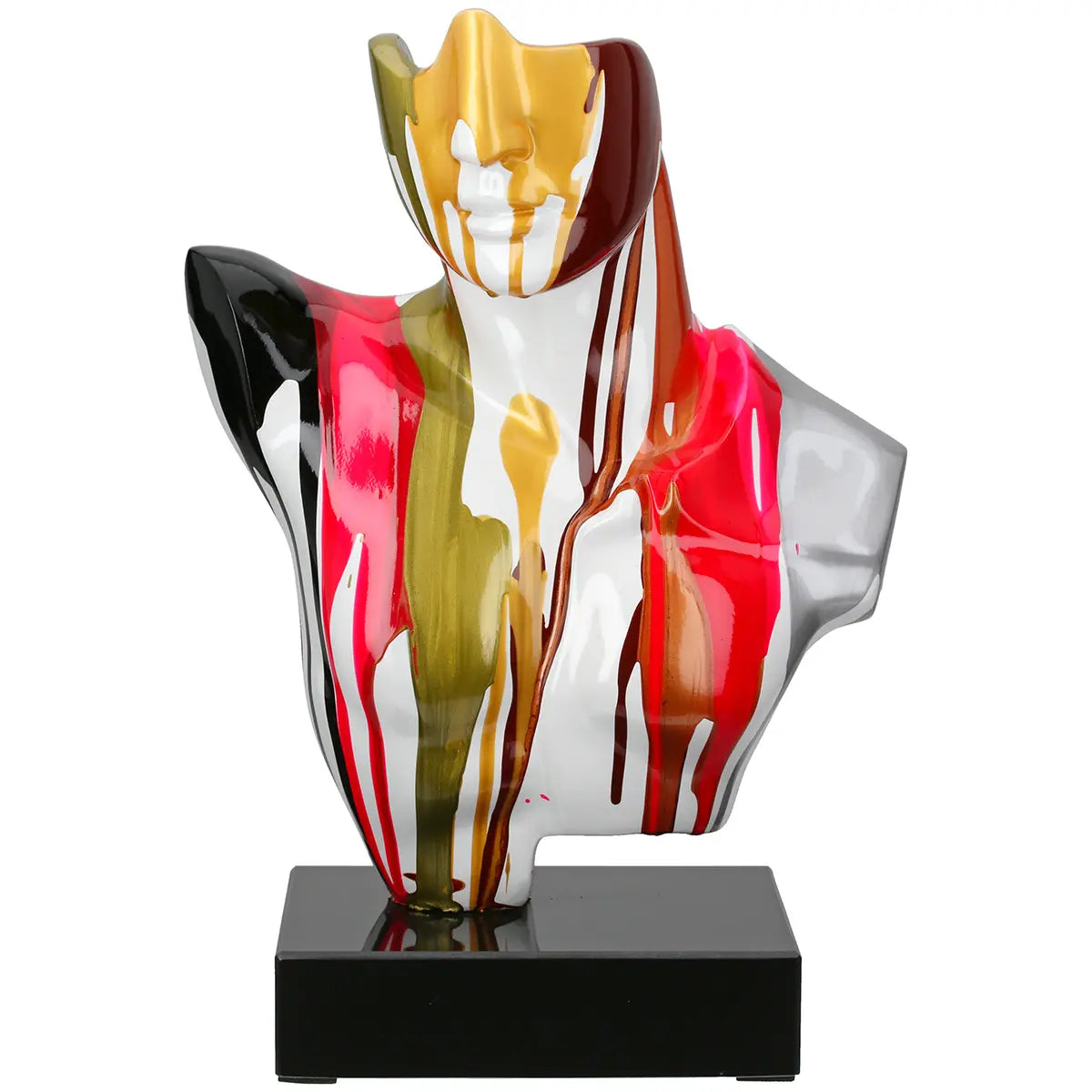 Skulptur – Männliche Form, Bunte Farbe, Schwarzer Sockel - Mann | Gilde