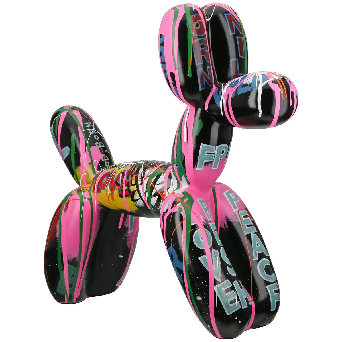 Dekofigur – Schwarze Farbe, Glänzende Oberfläche, Ballonhund Form, 40 cm - Pallone | Gilde