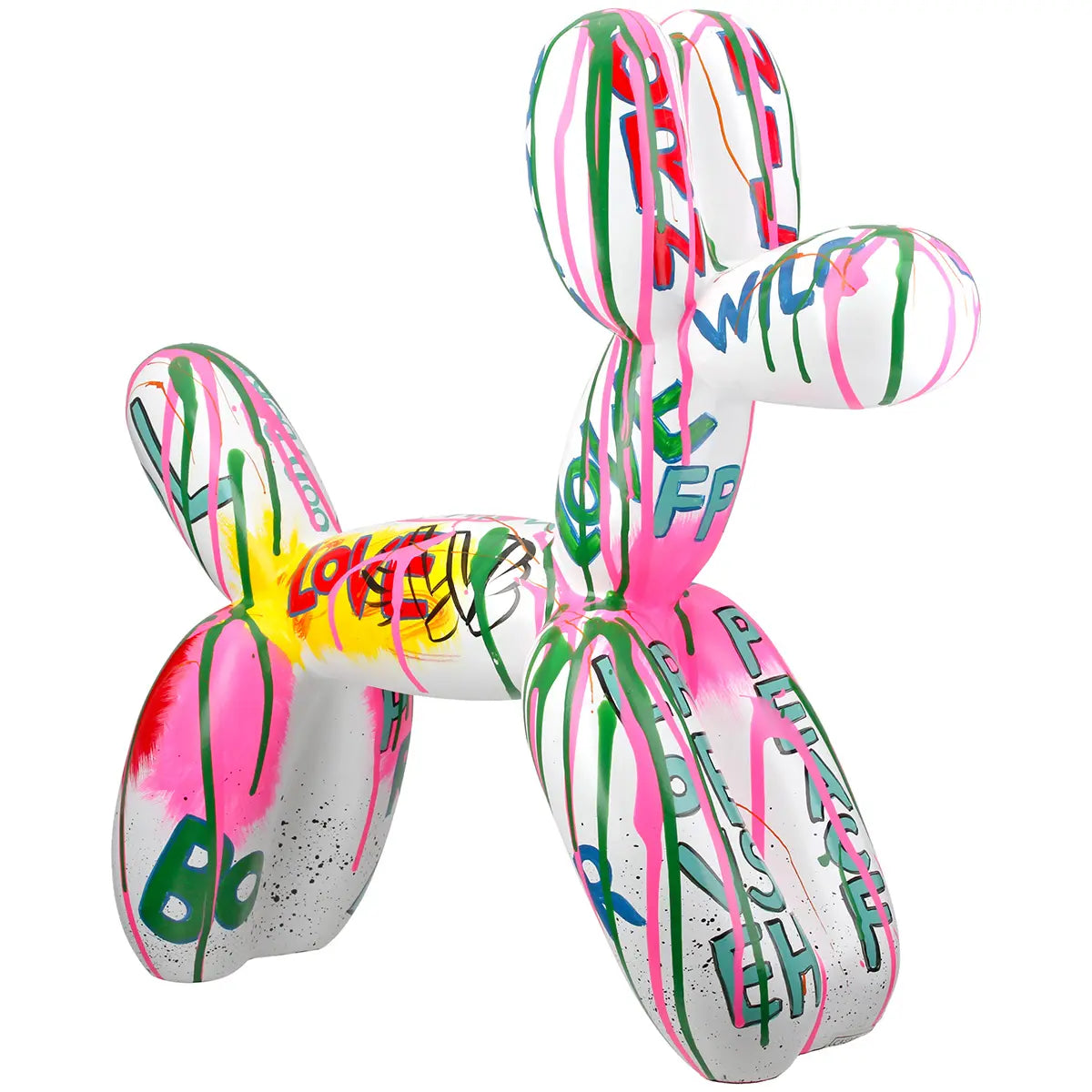 Dekofigur – Weiße Farbe, Glänzende Oberfläche, Ballonhund Form, 40 cm - Pallone | Gilde