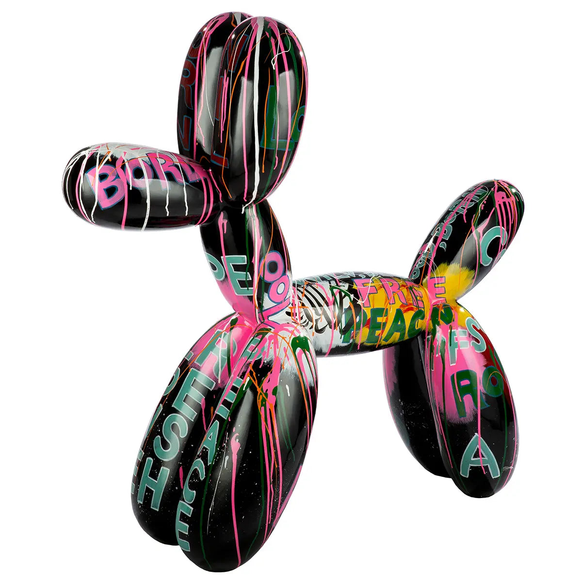 Dekofigur – Schwarze Farbe, Glänzende Oberfläche, Ballonhund Form, 120 cm - Pallone | Gilde