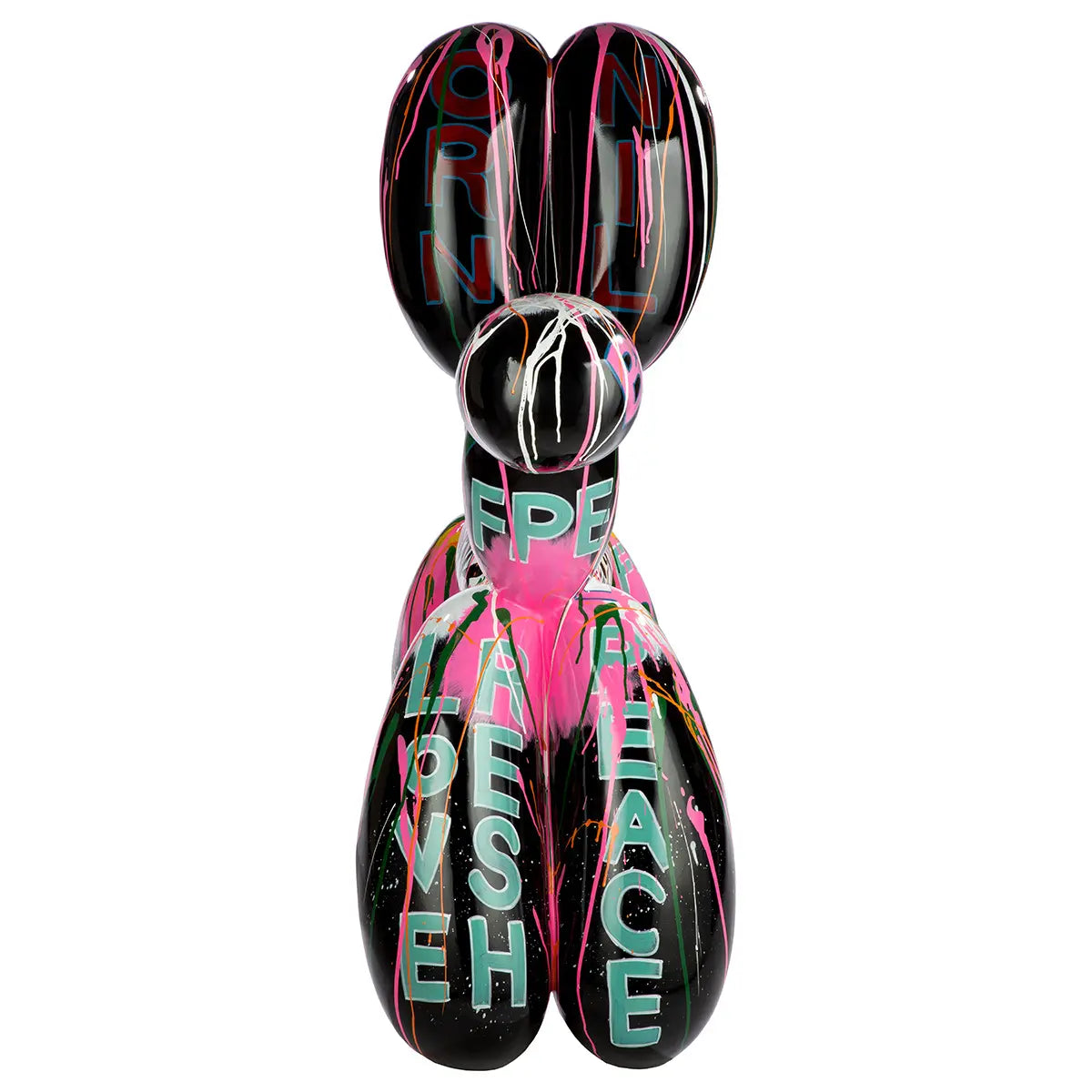 Dekofigur – Schwarze Farbe, Glänzende Oberfläche, Ballonhund Form, 120 cm - Pallone | Gilde