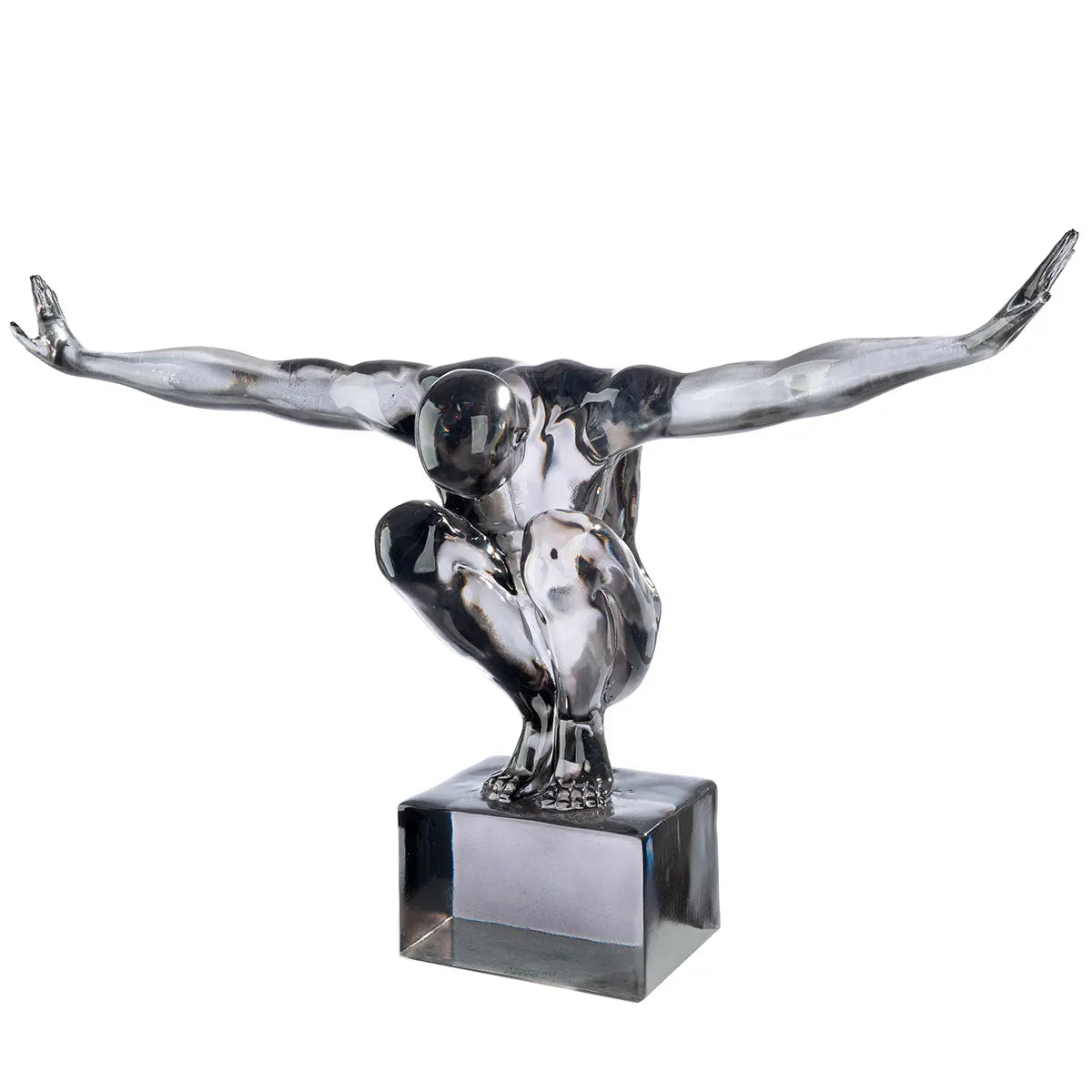 Skulptur – Graues Acryl, Skulpturale Form, Glänzende Oberfläche - Gris | Gilde