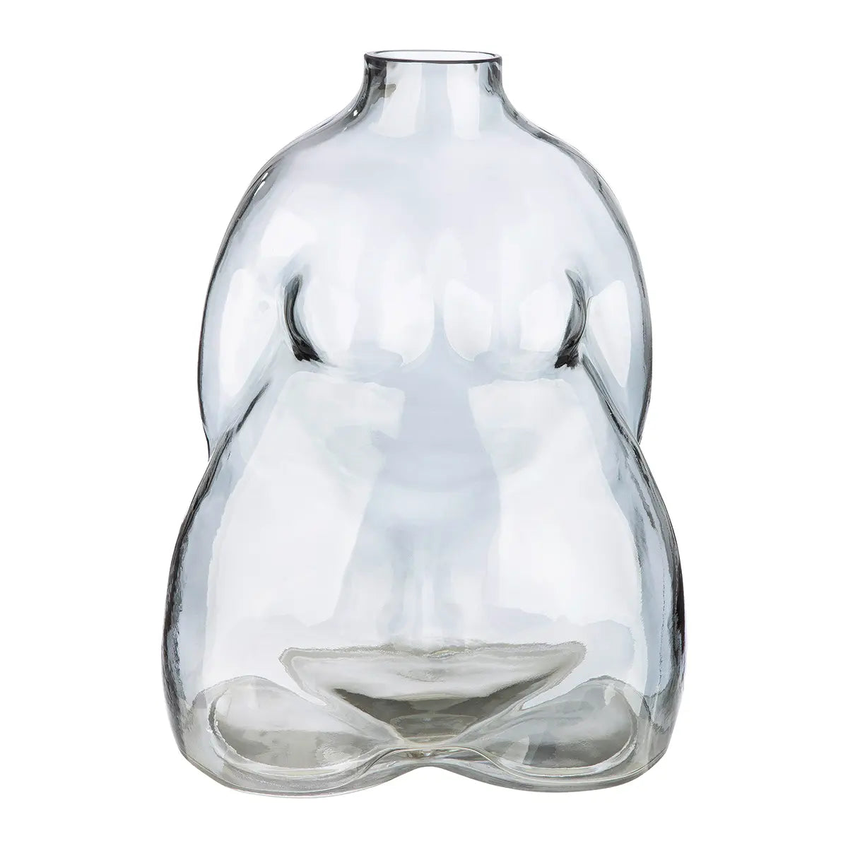 Vase – Graues Glas, Weibliche Form, Wasserdichte Nutzung, Höhe 25 cm - Big Body | Gilde