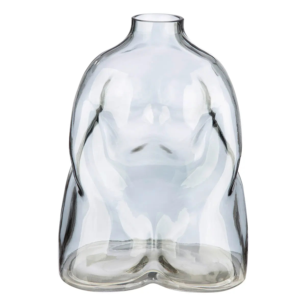 Vase – Graues Glas, Weibliche Form, Wasserdichte Nutzung, Höhe 25 cm - Big Body | Gilde