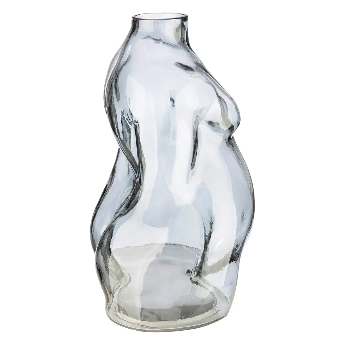 Vase – Graues Glas, Weibliche Form, Wasserdichte Nutzung, Höhe 25 cm - Big Body | Gilde