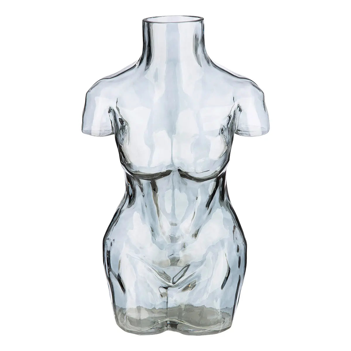 Vase – Graues Glas, Weibliche Form, Wasserdichte Nutzung, Höhe 32 cm - Big Body | Gilde