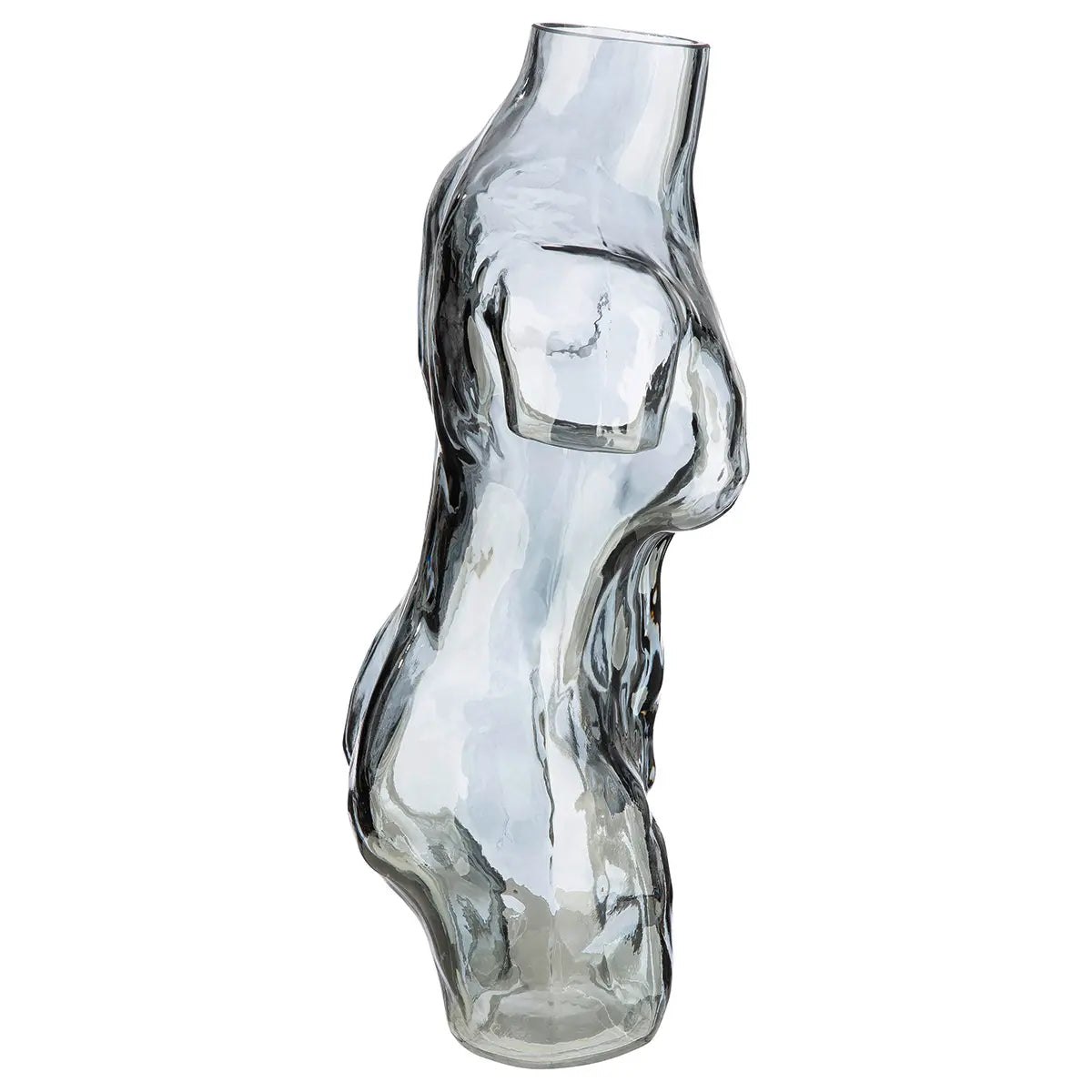 Vase – Graues Glas, Weibliche Form, Wasserdichte Nutzung, Höhe 32 cm - Big Body | Gilde