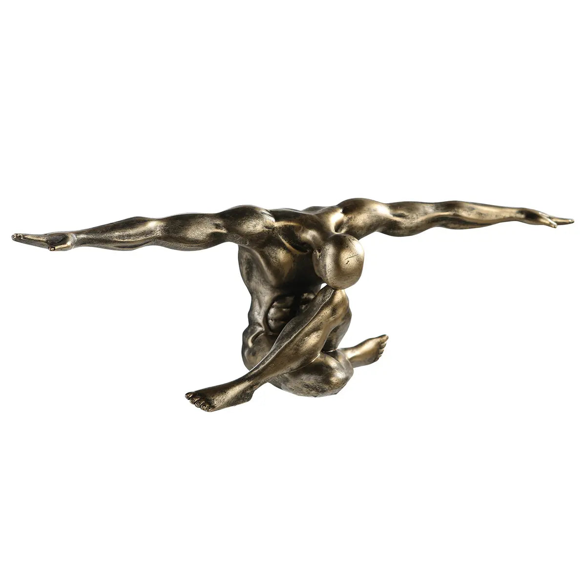 Skulptur – Champagnerfarbe, Antike Optik, Matter Schimmer, Höhe 20 cm - Cliffhanger | Gilde