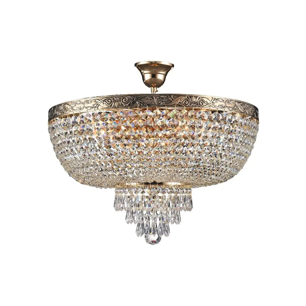 Chandelier with antique gold metal frame and crystal accents, 6-light – Palace | Maytoni