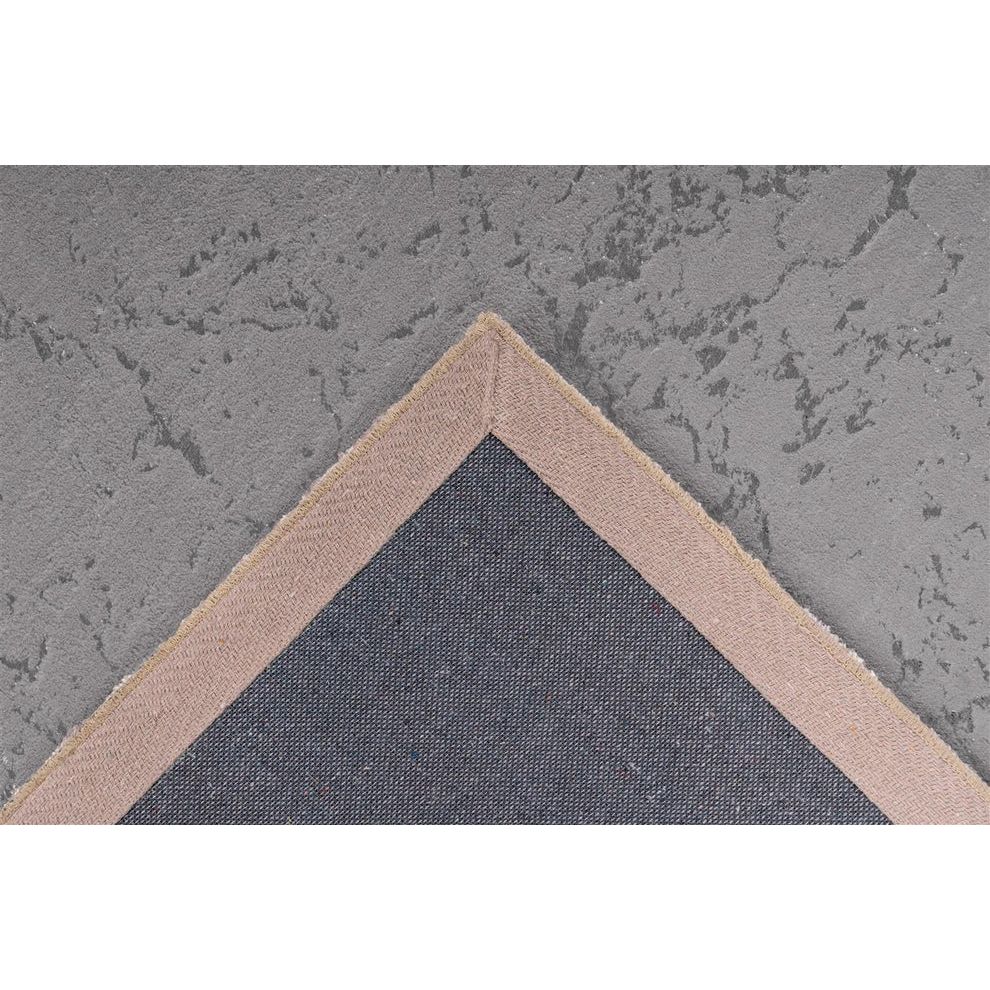 Teppich – Taupe / Silber Farbe, Weicher Flor, Glanz Muster, 170 cm - Bijou 225 | Kayoom
