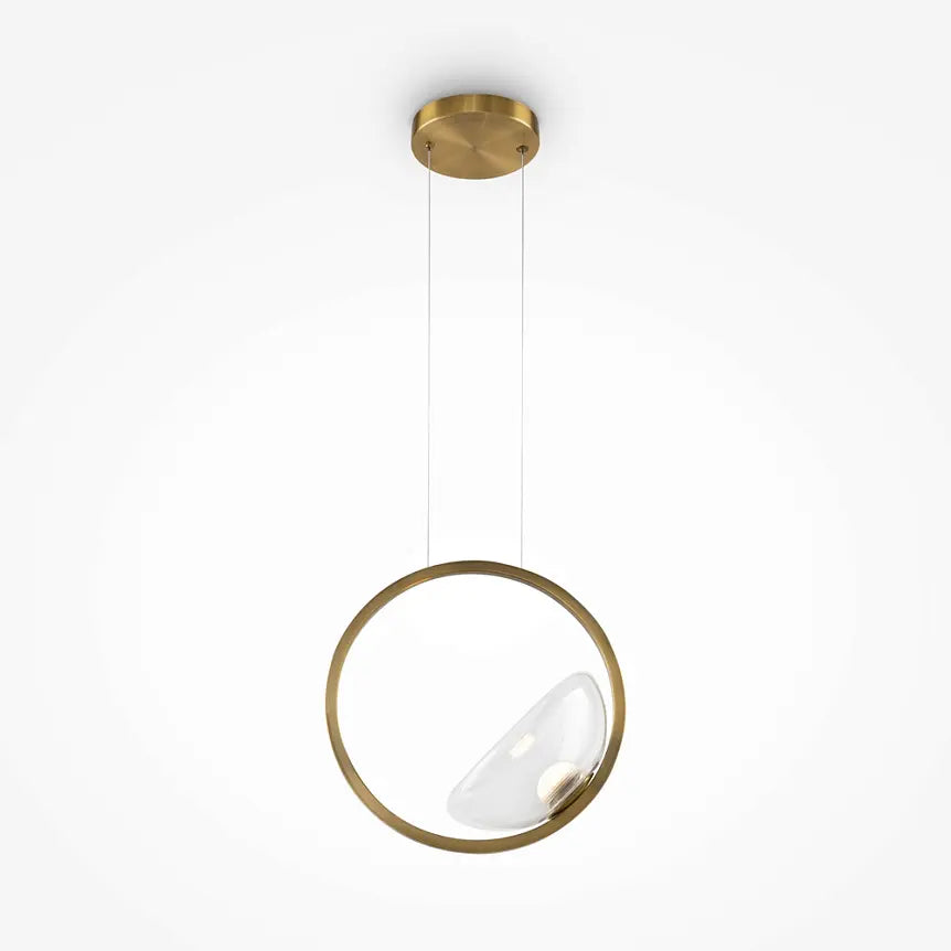 Pendant Lamp Brass-Colored Metal & Clear Glass Diffuser – Lunare | Maytoni