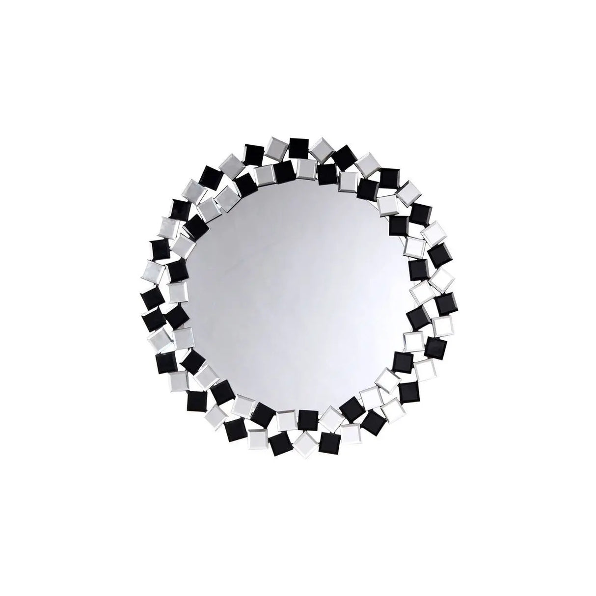 Wanddeko – Silber-Schwarzes Mosaik, Runde Form, Dekorative Optik - Mosaic 1825 | Kayoom