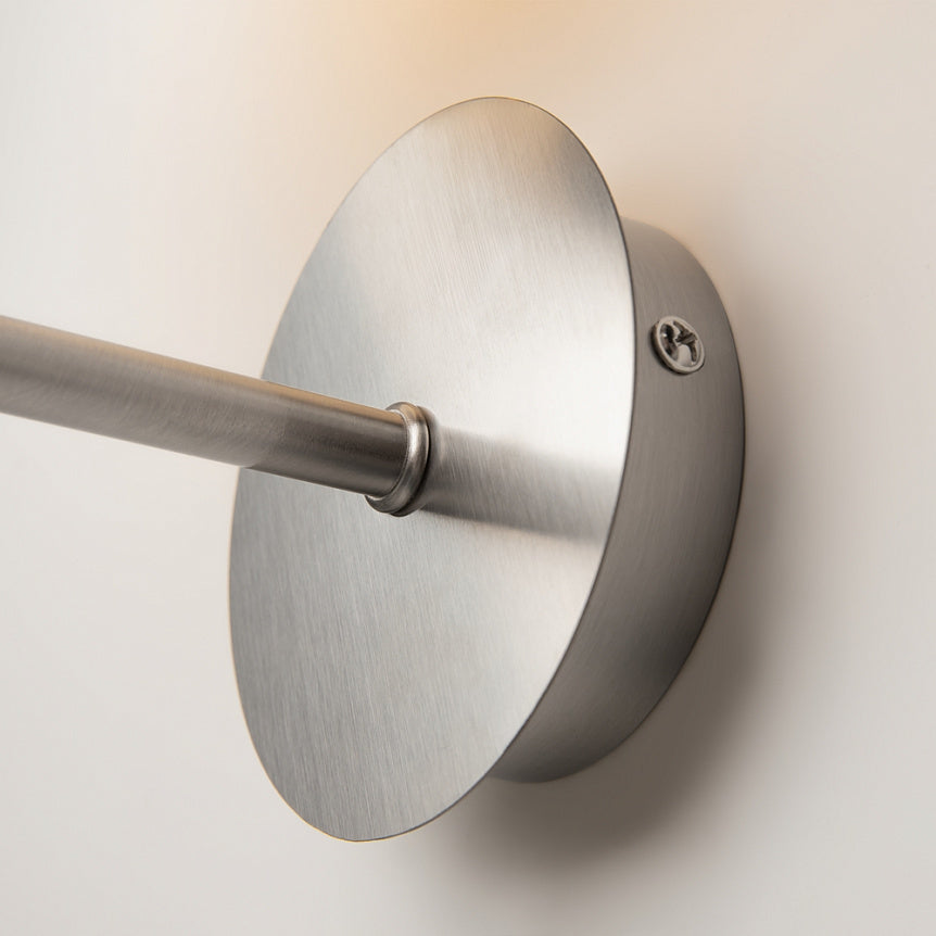 Wall lamp with satin nickel finish and white frosted glass shade – Erich | Maytoni