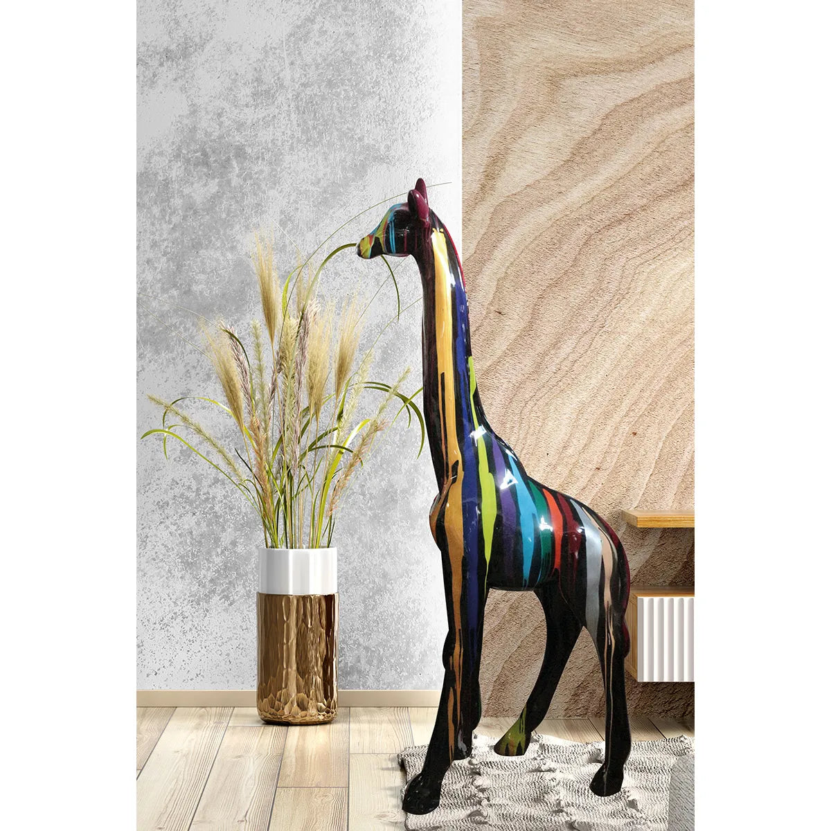 Figur – Glänzendes Finish, Schwarzes Design, Giraffenmotiv | Gilde