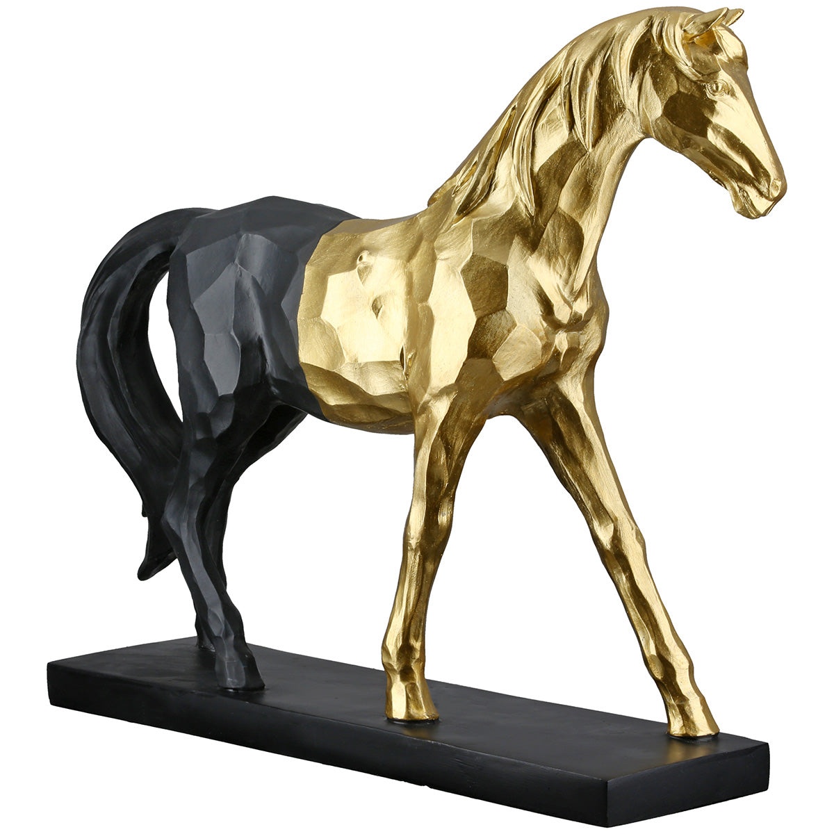 Skulptur – Metallische Optik, Goldschwarzes Design, Pferdefigur - Merlin | Gilde