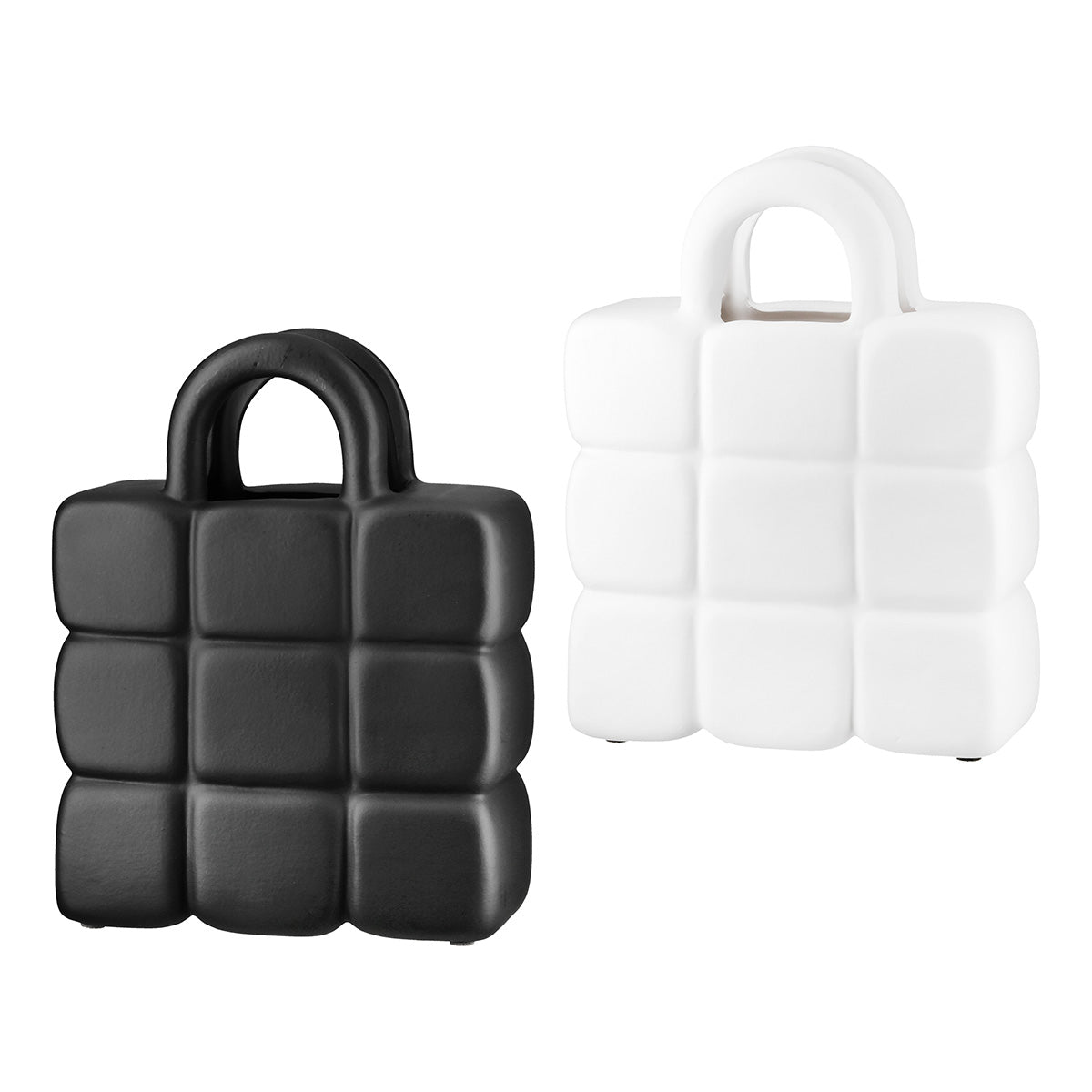 Vase – Handtaschen Design, Mattes Finish, Schwarz Weißes Design, Höhe 19 cm - Handtasche | Gilde