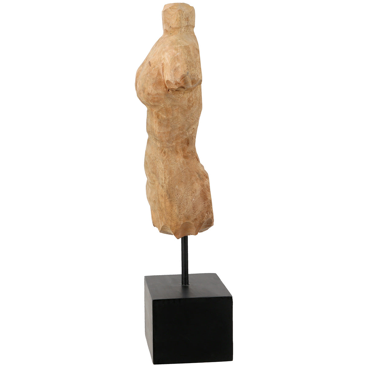 Skulptur – Naturholz Design, Weibliche Silhouette, Schwarze Basis, 40.5 cm - Torso | Gilde