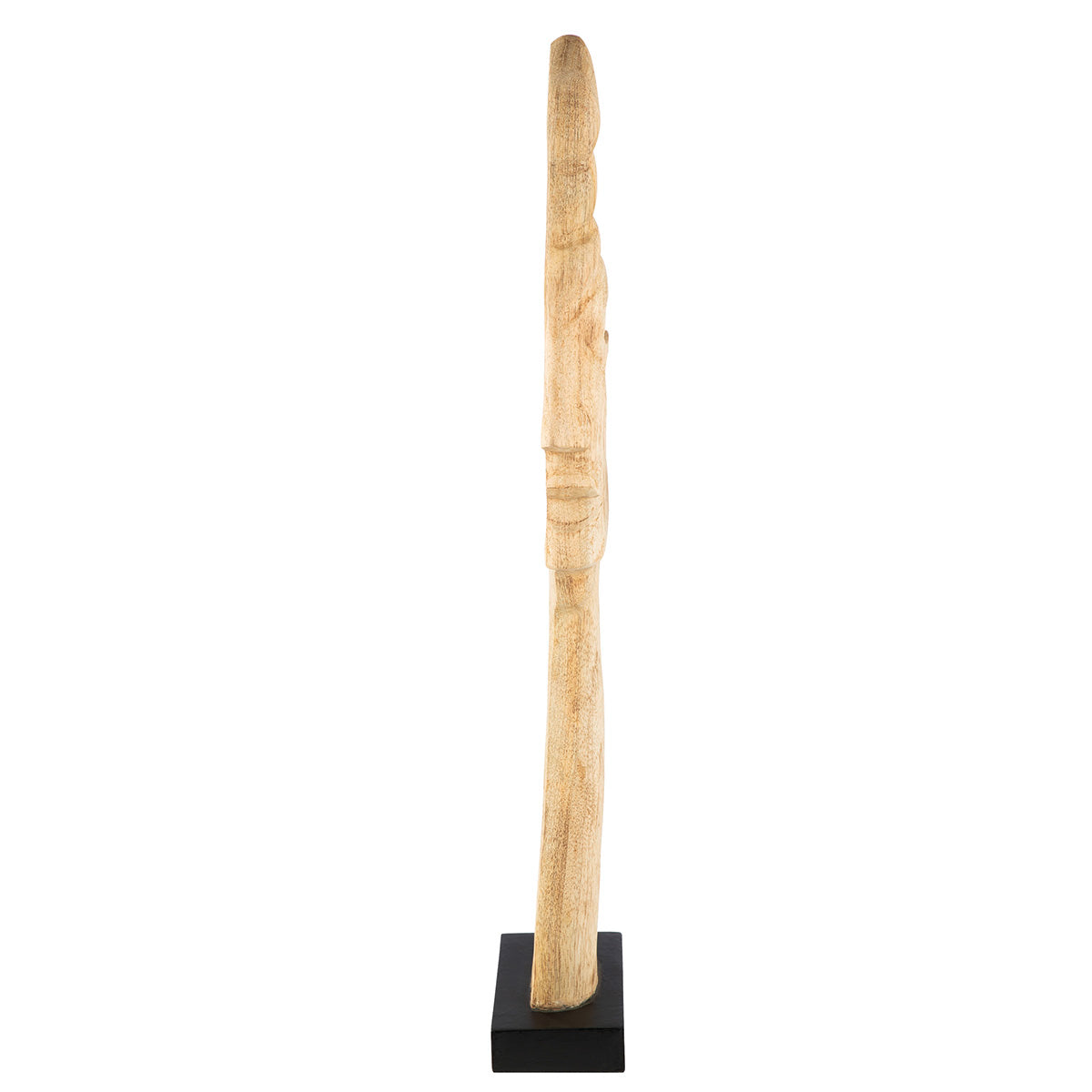 Skulptur – Naturholz Design, Gesichtsmotiv, Schwarze Basis, Höhe 67 cm - Silhouette | Gilde
