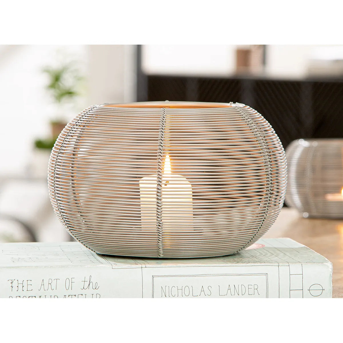Windlicht – Gestreiftes Muster, Runde Form, 11cm Höhe - Rica | Gilde