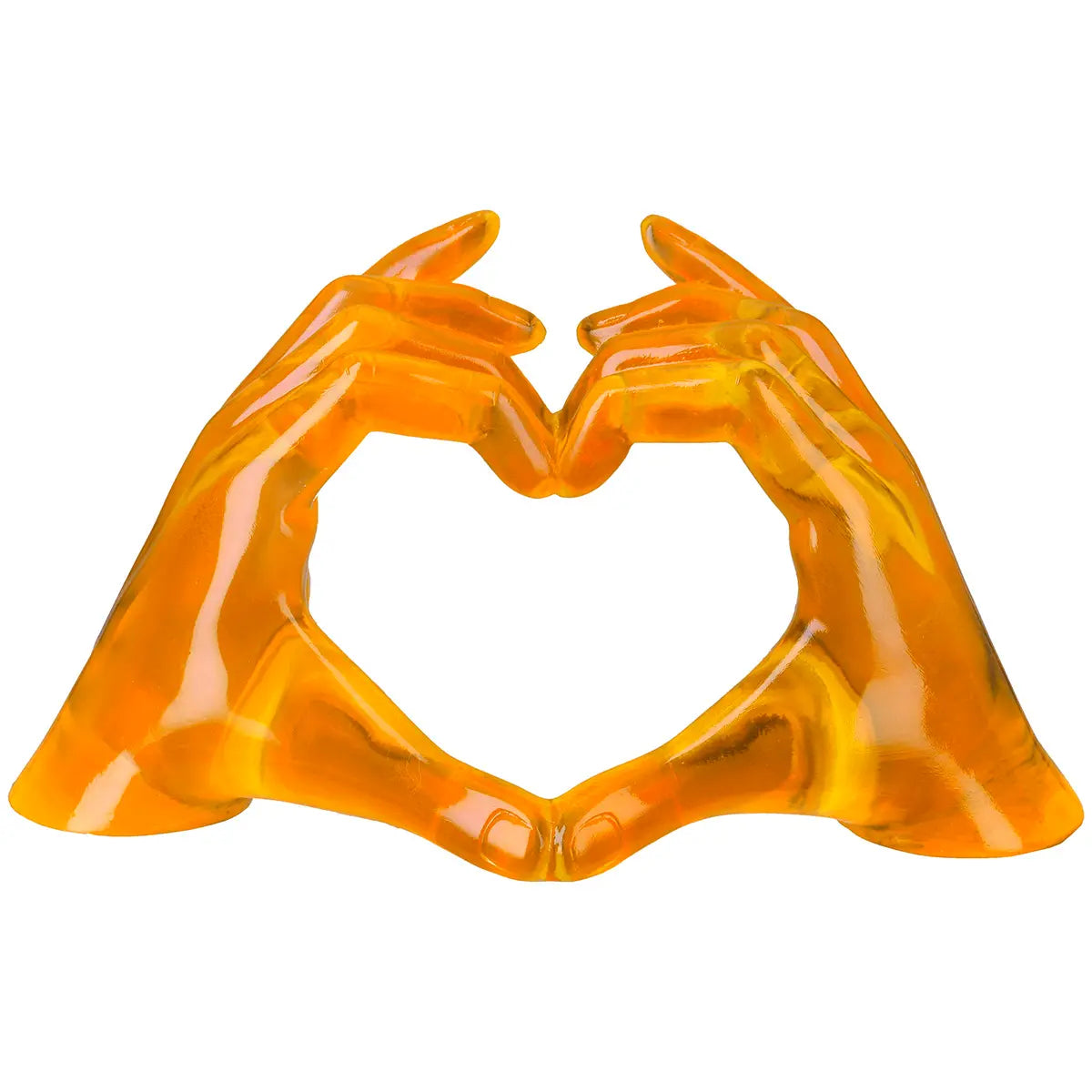 Dekoobjekt – Gelbes Kunstharz, Herzform Hände, Stehende Figur - Heart Hands | Gilde