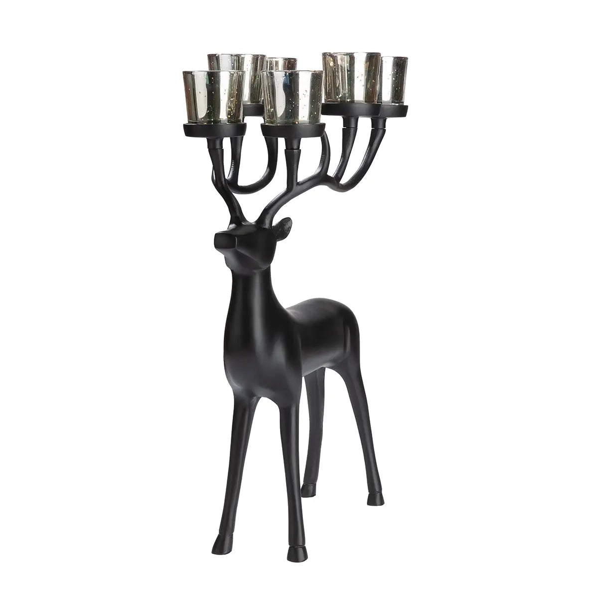 Windlicht – Mattes Aluminium, Vernickelte Oberfläche, Hirsch Silhouette - Ciervo | Gilde