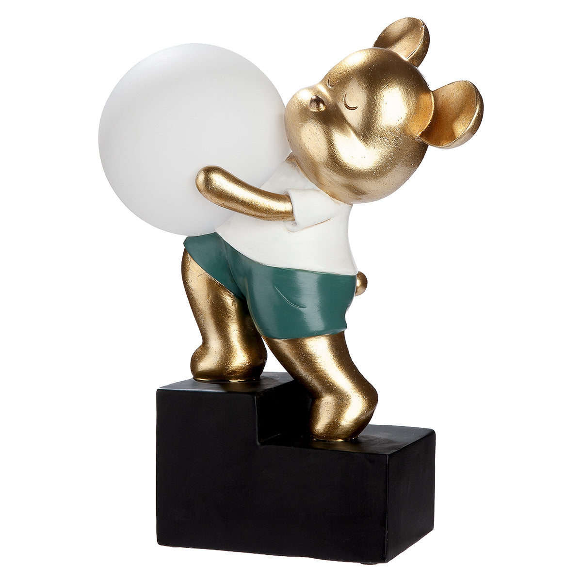 Tischleuchte – Glänzendes Kunstharz, Goldfarbenes Finish, Bären Design - Howard | Gilde