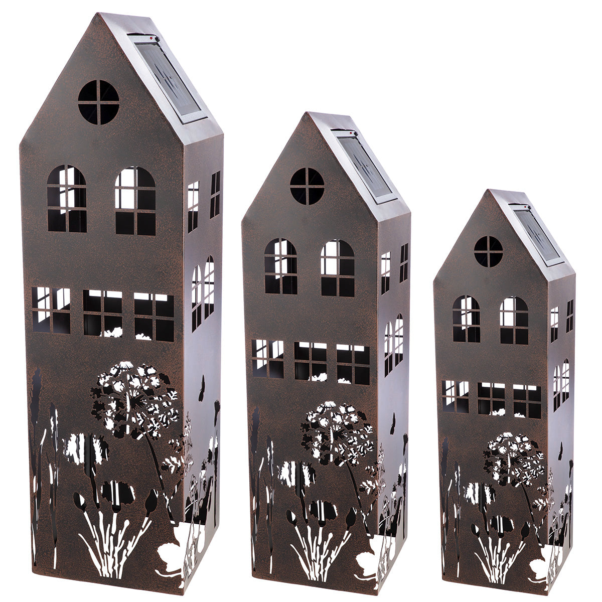 Dekoobjekt – Metall Design, Antik Finish, Haus Silhouette - Wild Flowers | Gilde