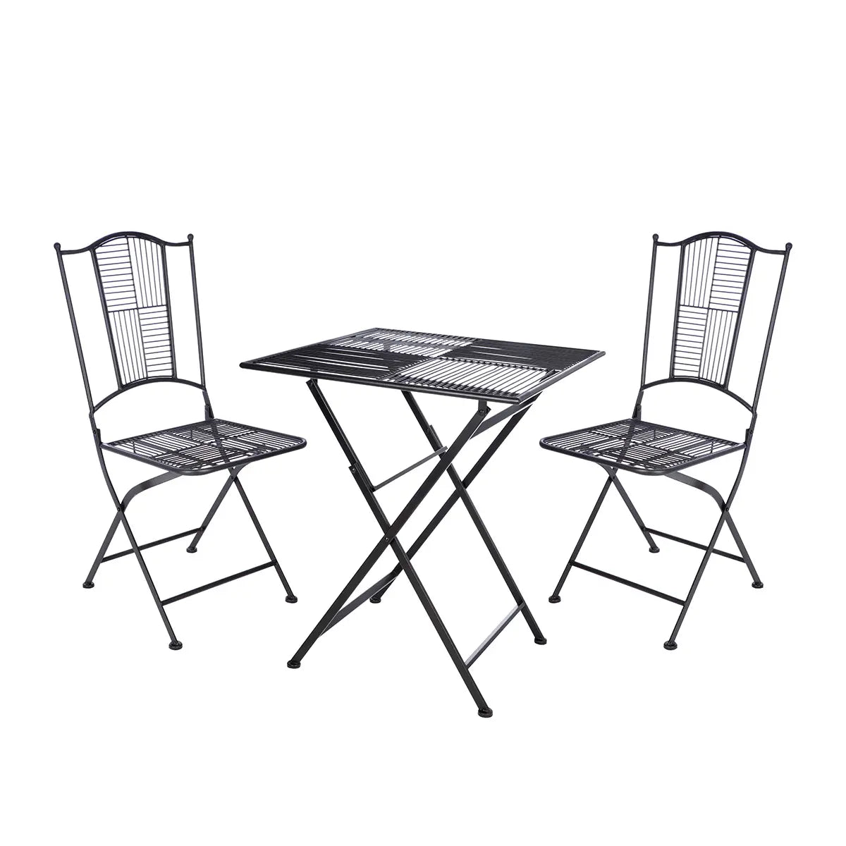 Bistroset – Mattes Metall, Schwarze Farbe, Stilvolle Sitzgruppe - Göteborg | Gilde