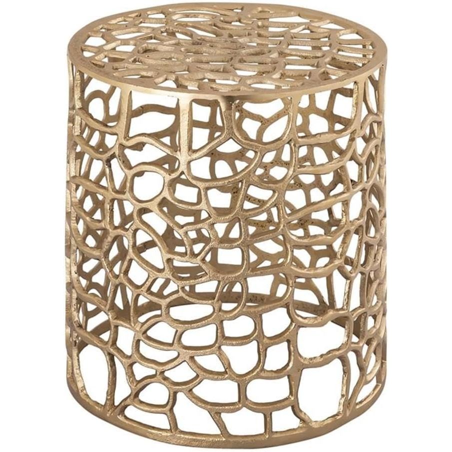 Beistelltisch – Aluminium Material, Korallen Struktur, Gold Farbe - Agadir | MVG Voglrieder