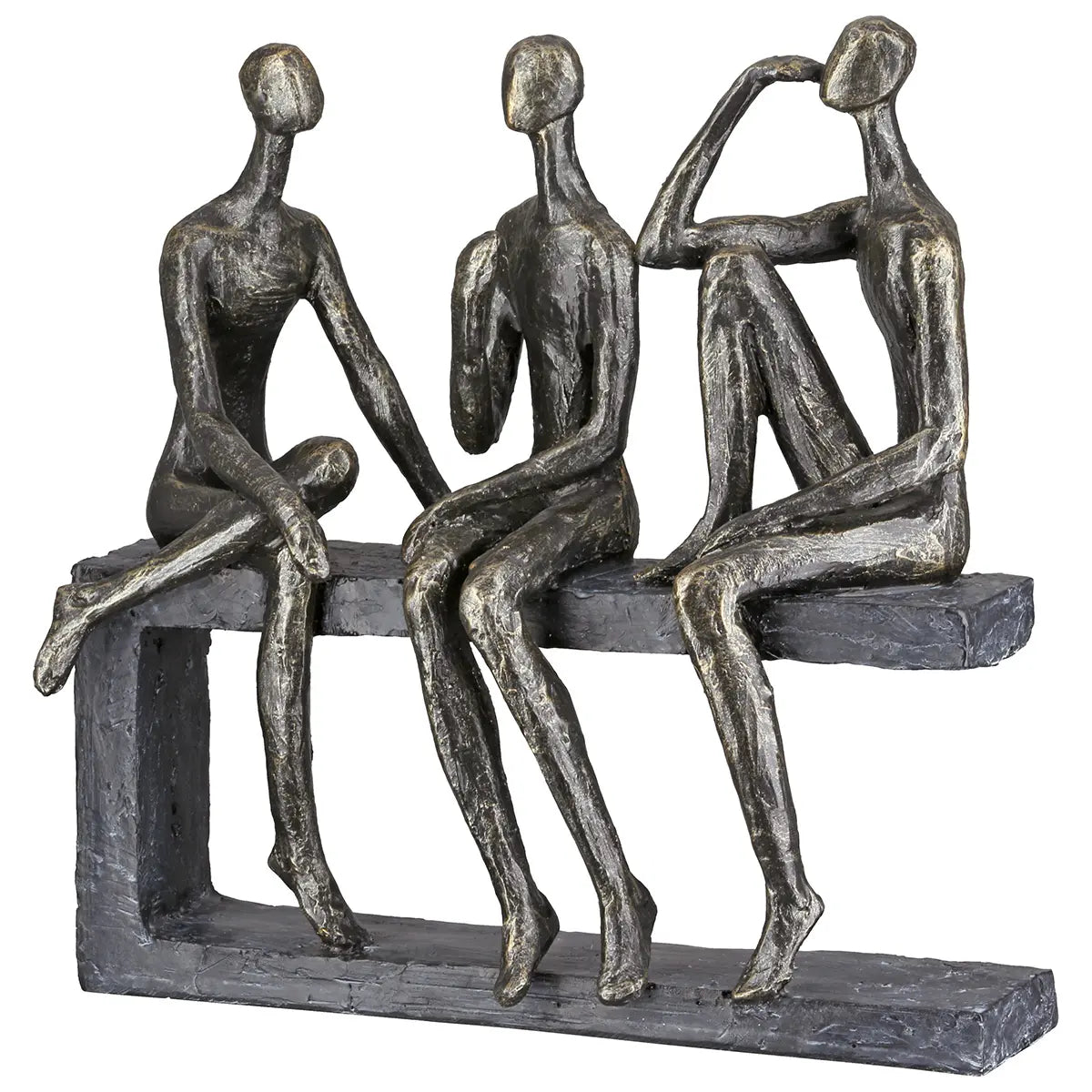 Skulptur – Antike Bronze, Graue Akzente, Limitierte Auflage - Conversation | Gilde