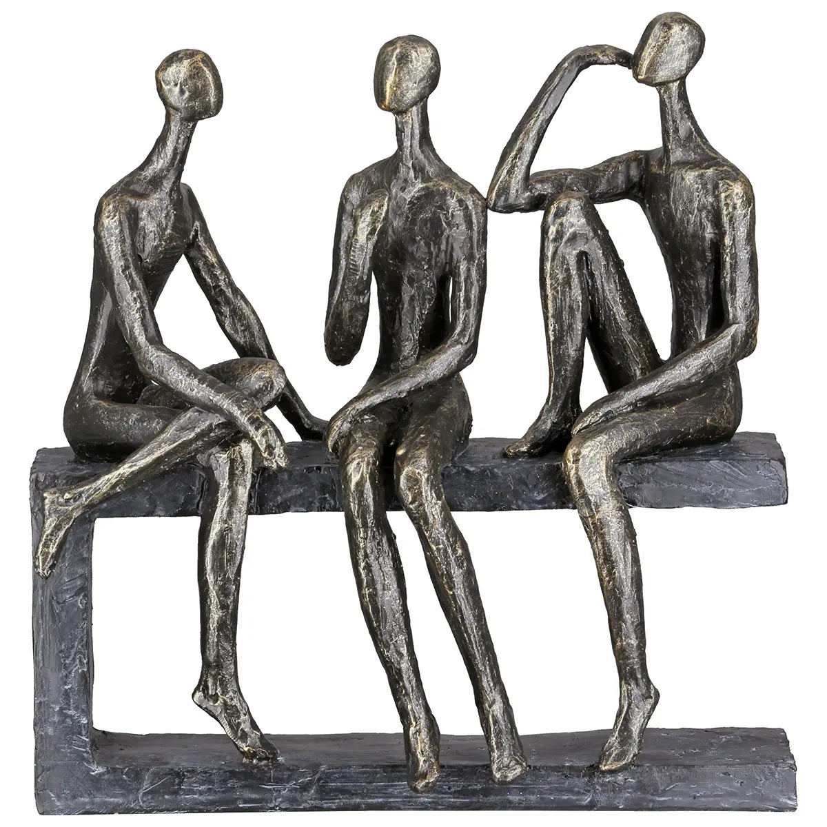 Skulptur – Antike Bronze, Graue Akzente, Limitierte Auflage - Conversation | Gilde