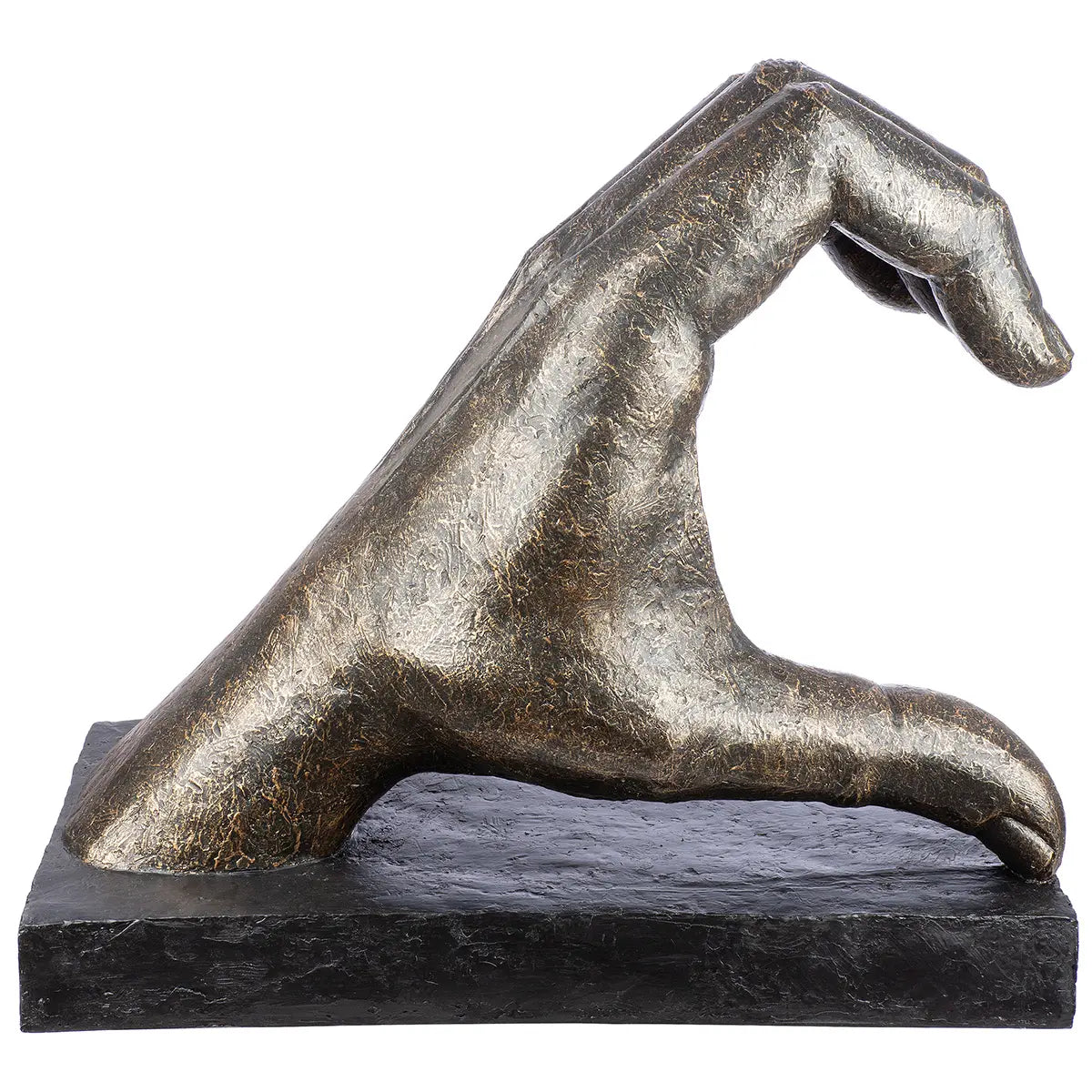 Skulptur – Alte Oberfläche, Bronzefarbene Gestaltung, Herzförmiges Motiv, 69 cm - Herz aus Händen | Gilde