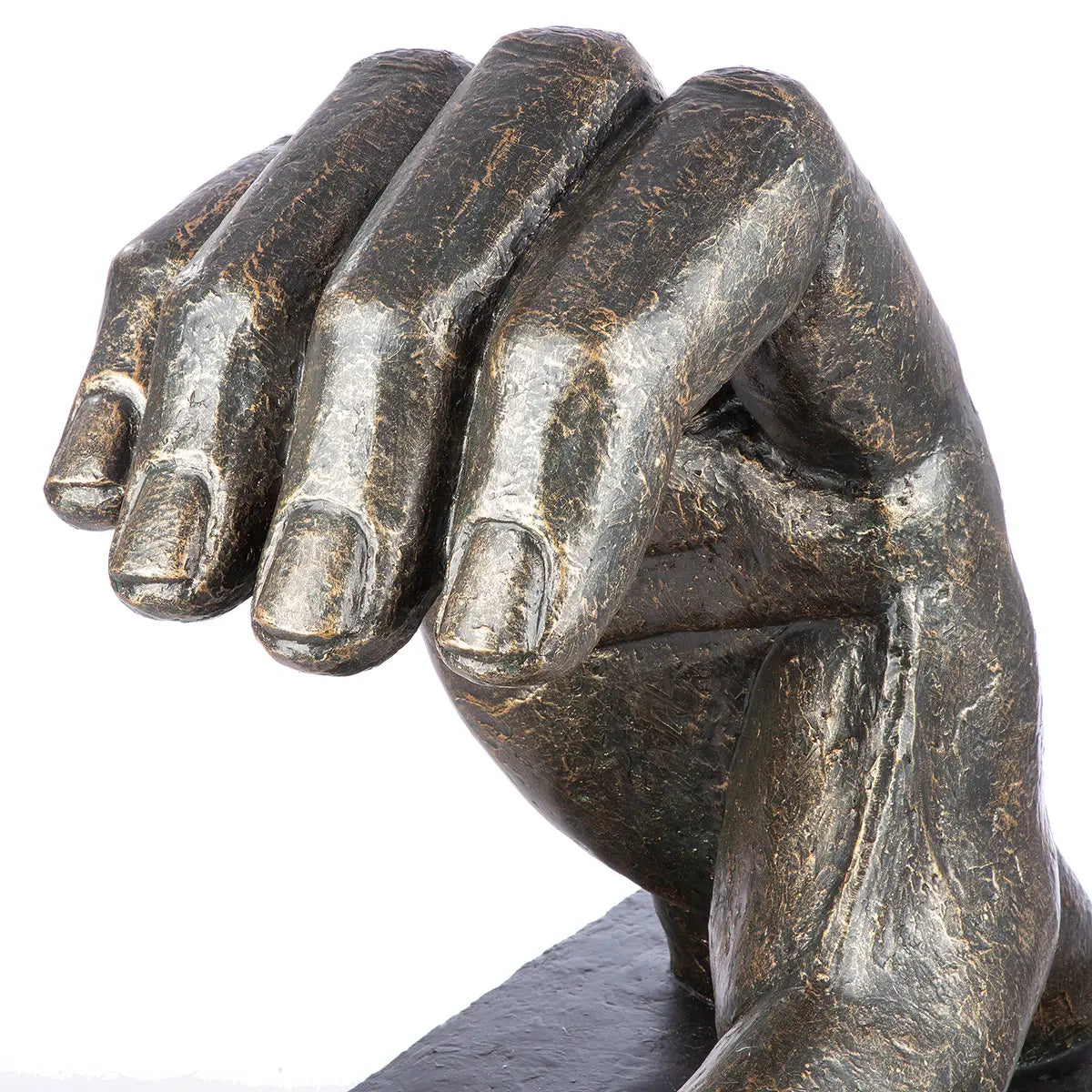 Skulptur – Alte Oberfläche, Bronzefarbene Gestaltung, Herzförmiges Motiv, 69 cm - Herz aus Händen | Gilde