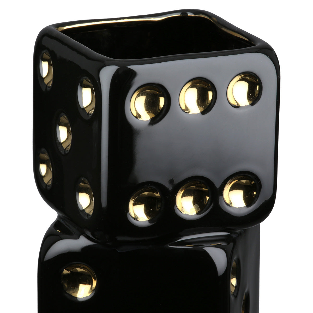Vase – Keramik Material, Würfel Design, Glasierte Oberfläche, 18.5 cm Höhe - Gioco | Gilde