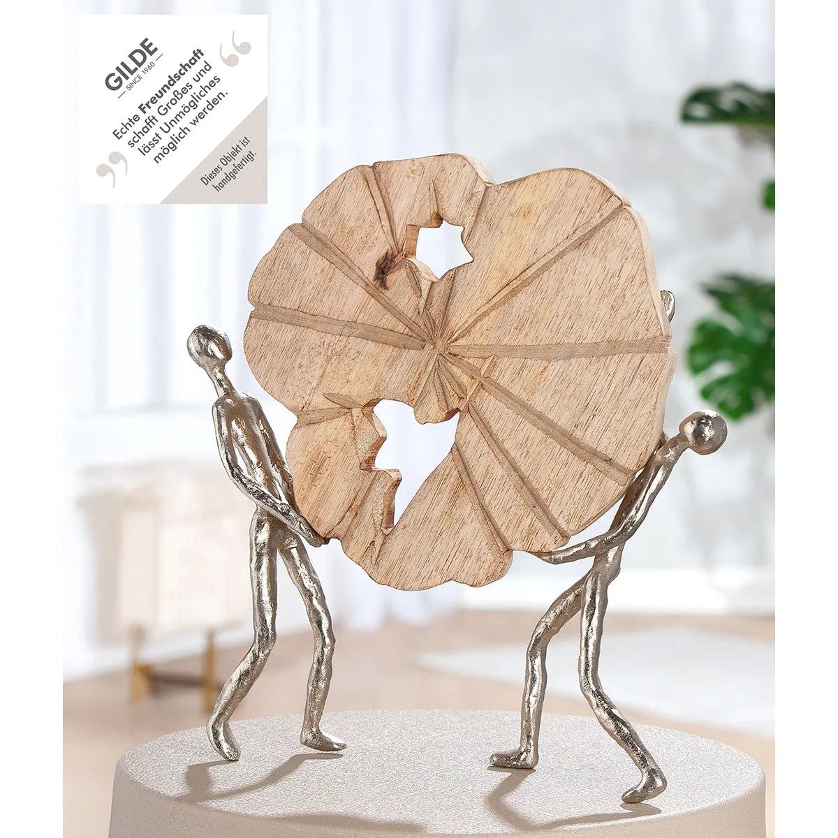 Skulptur – Mangoholz Material, Naturholz Optik, Aluminium Gestell - Carry | Gilde