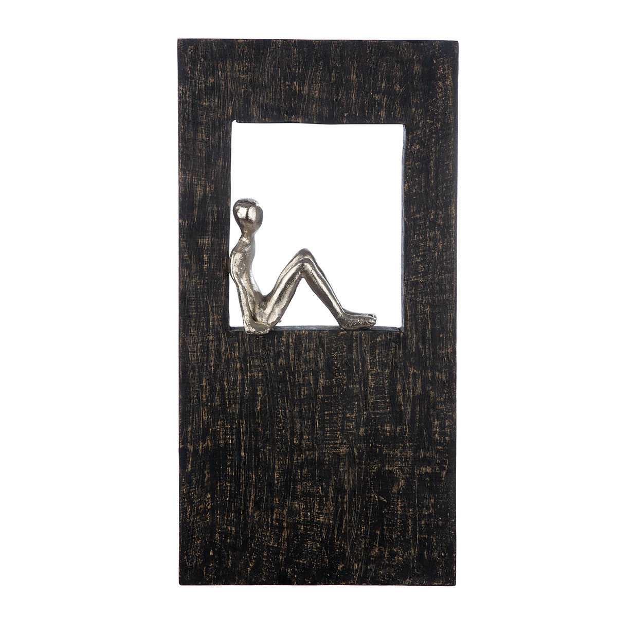 Wandobjekt – Mangoholz Material, Antik Finish, Silhouetten Design - Sitting | Gilde