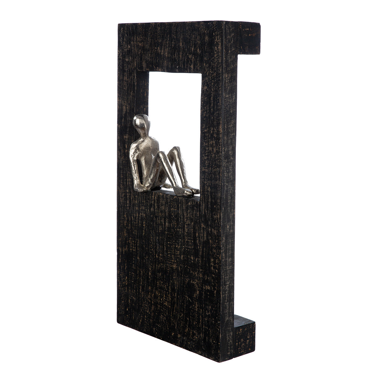 Wandobjekt – Mangoholz Material, Antik Finish, Silhouetten Design - Sitting | Gilde