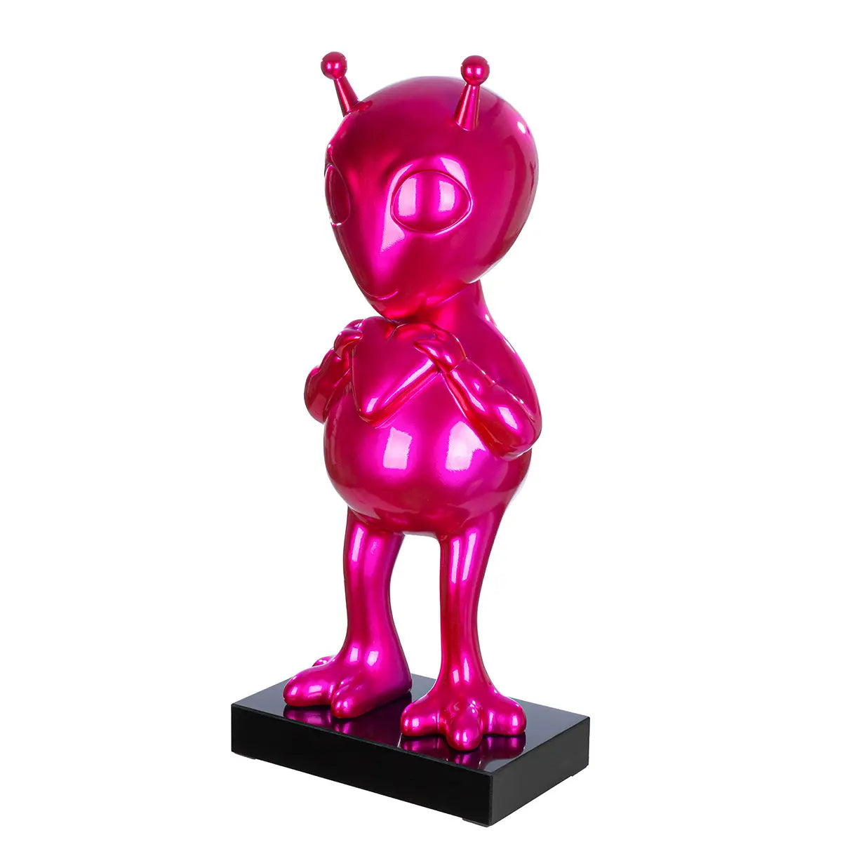 Skulptur – Rosa Marmorglanz, Schwarzer Akzent, Edle Basis, 68 cm - Allie | Gilde