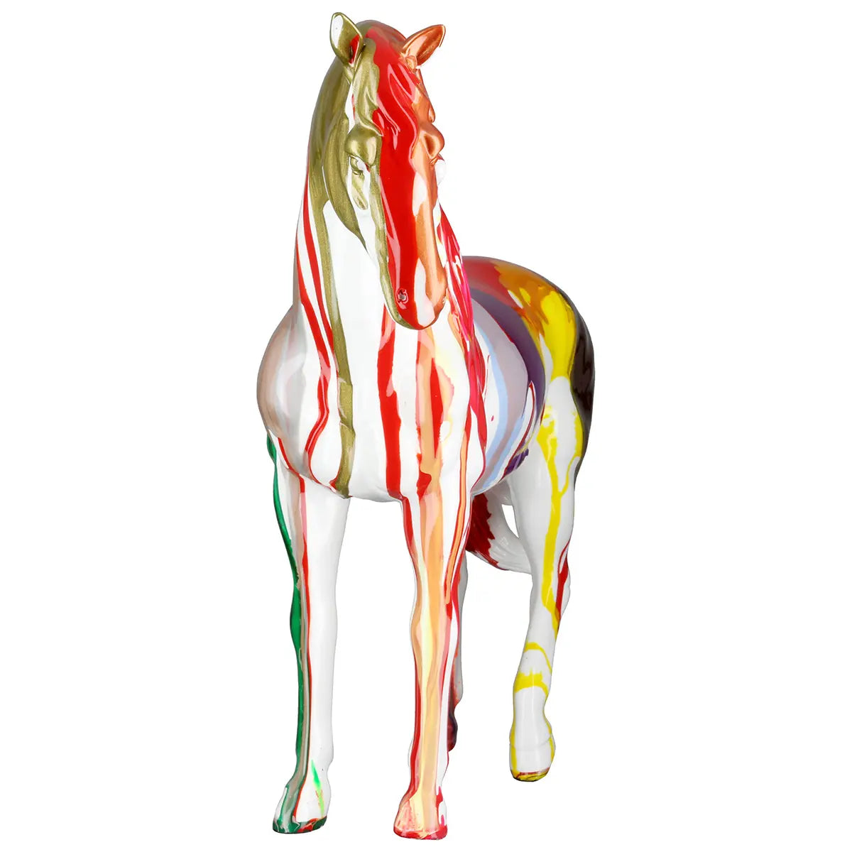 Dekofigur – Bunte Pferdekunst, Glänzende Veredelung, Filzgleiter, 31 cm - Cavallo | Gilde