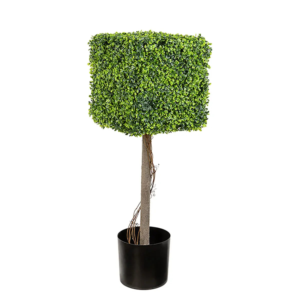 Getopfte Pflanze – Künstlicher Buchsbaum, Quadratische Form, Grünes Design, 90 cm - Buchsbaum | Gilde