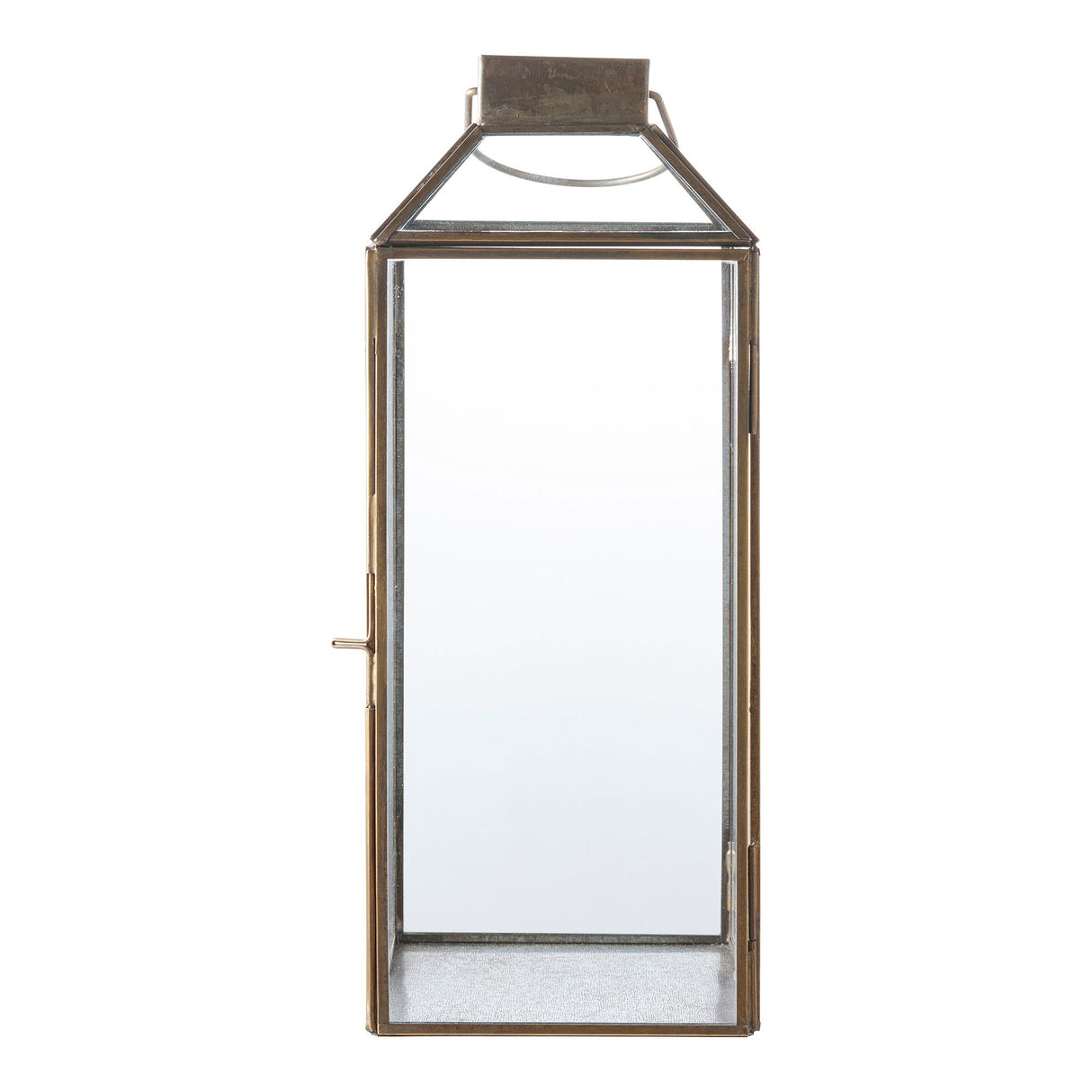 Laterne – Antik-Messingoptik, Glas-Metall-Rahmen, 35 cm hoch - Mysore | House Nordic