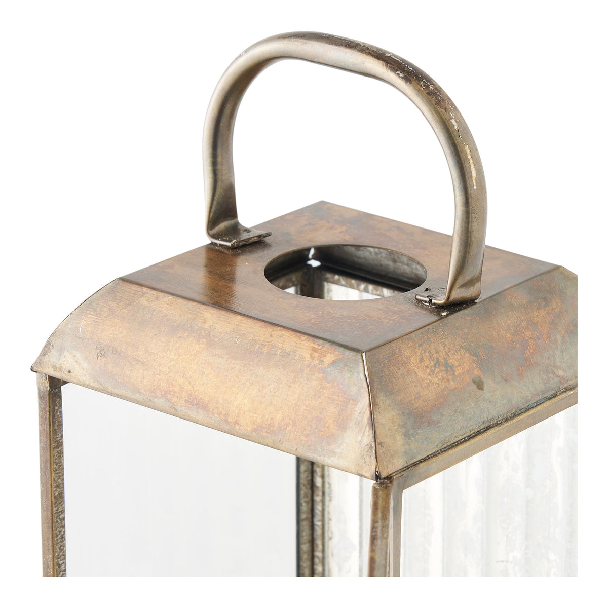 Lantern - Glass housing, metal frame, antique brass look - Herslev | House Nordic