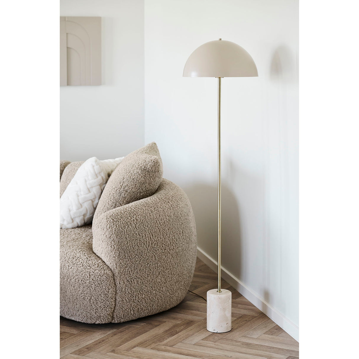 Stehleuchte – Marmorsockel, Stahlgestell, 155 cm Höhe - Sheffield | House Nordic