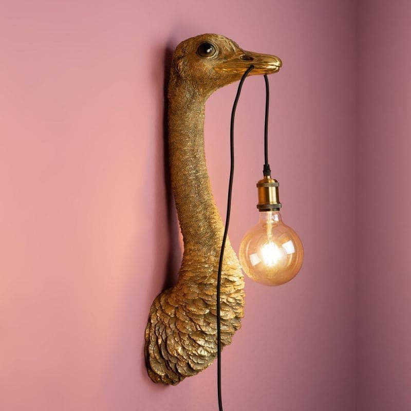 Wall Light – Sculptural Design, Iconic Animal Motif, Polyresin Construction, Antique Gold Finish – Franz Josef | WERNS