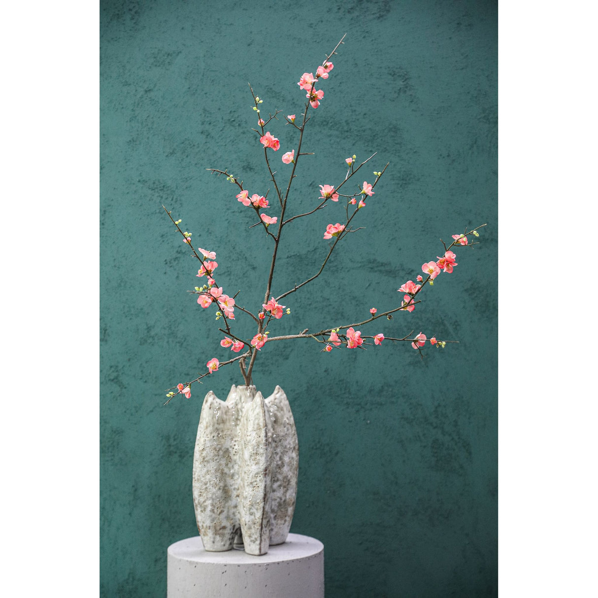 Kunstblume Kirschblütenzweig Rosa Blüten Dekorativer Zweig | PTMD