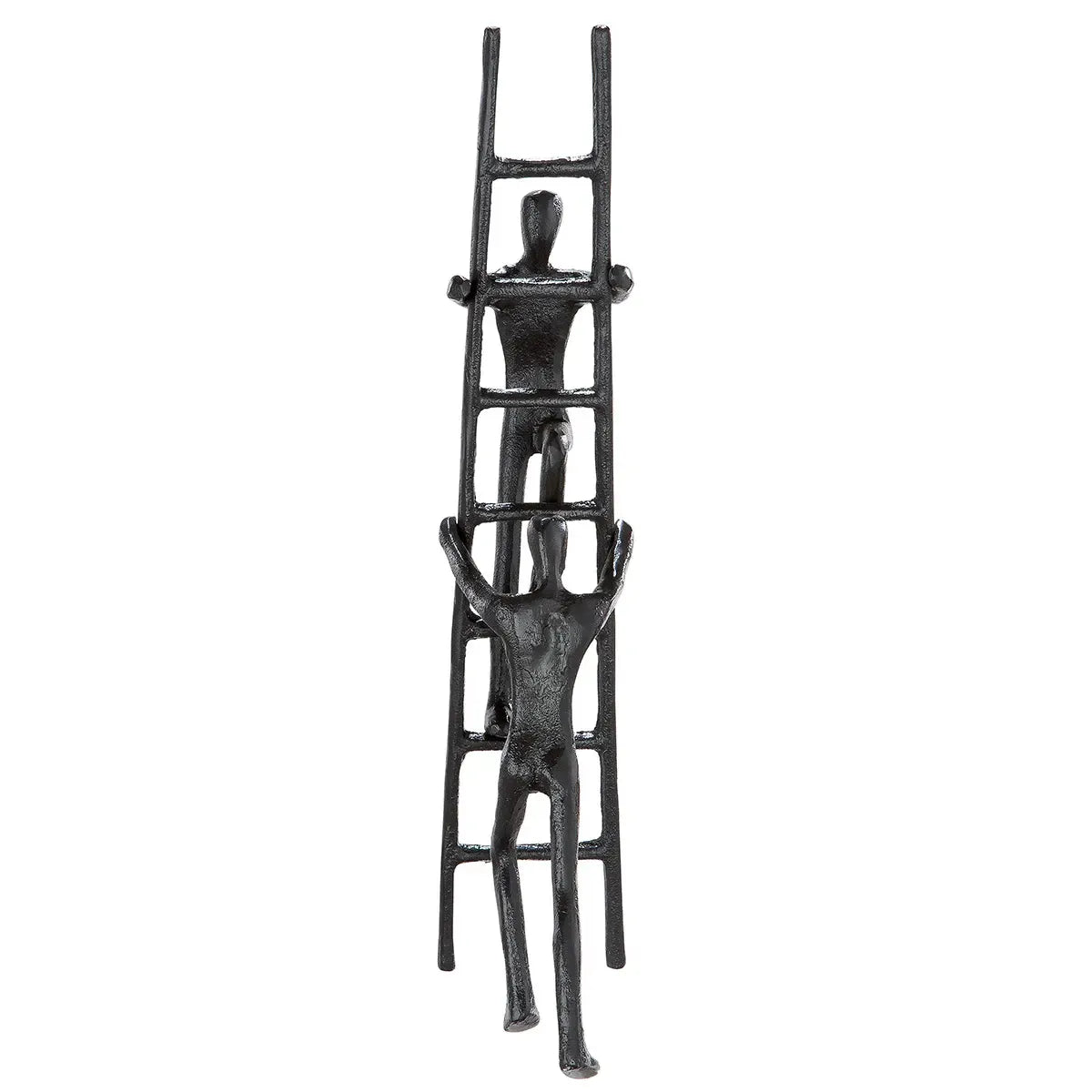 Skulptur – Symbolische Gestaltung, Strukturierte Eisenoberfläche, Edler Braunton, 23,5 cm - Teamwork | Gilde