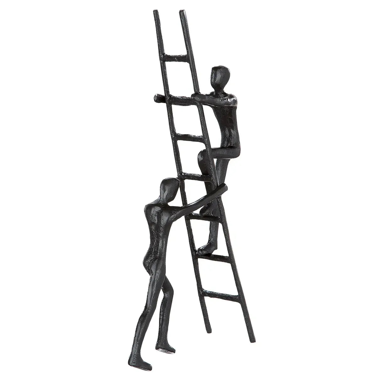 Skulptur – Symbolische Gestaltung, Strukturierte Eisenoberfläche, Edler Braunton, 23,5 cm - Teamwork | Gilde