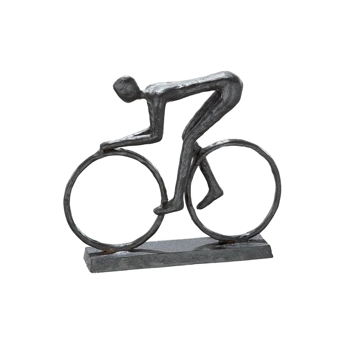 Skulptur – Braunes Metall, Matte Oberfläche, Fahrradförmiges Motiv, 15 cm - Racer | Gilde