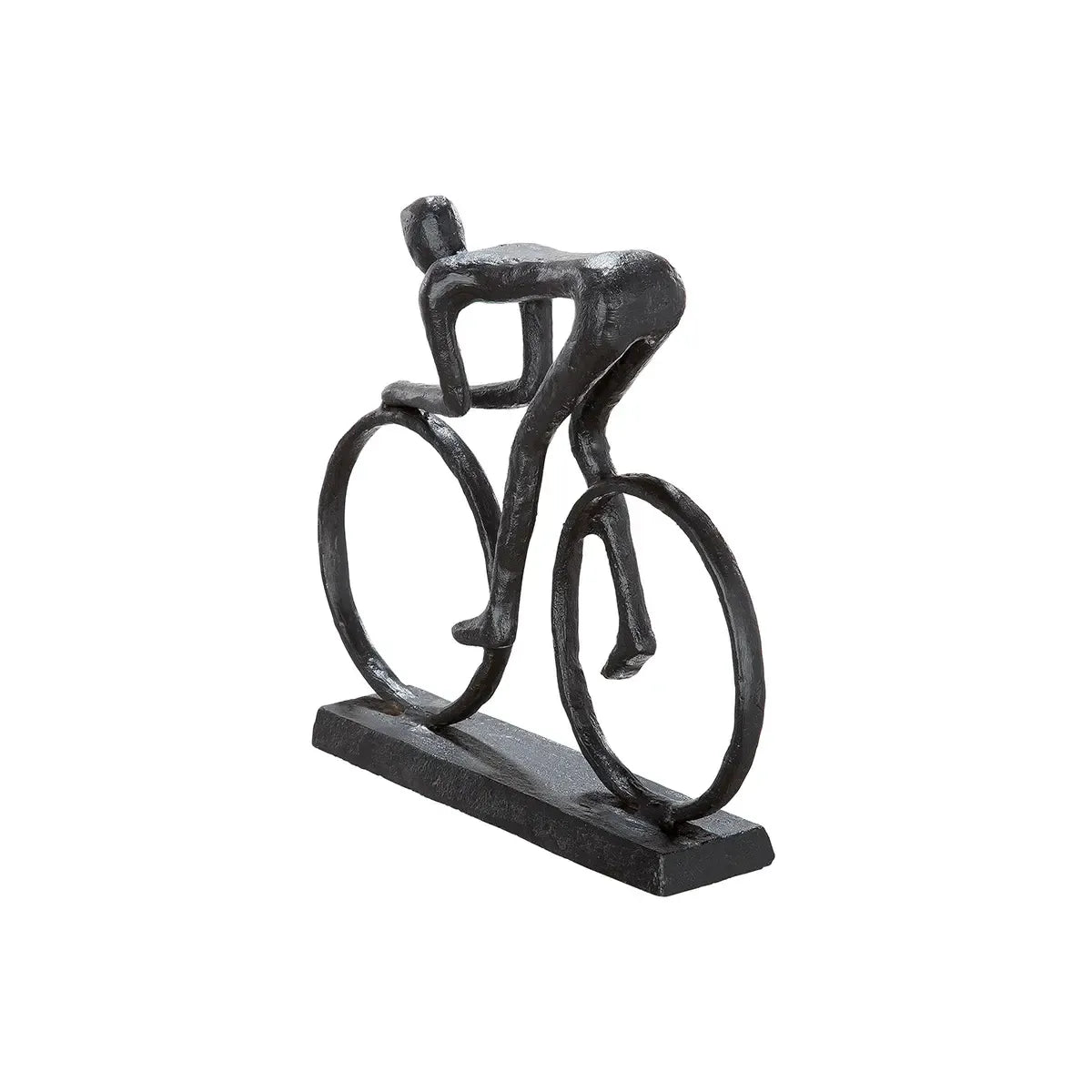 Skulptur – Braunes Metall, Matte Oberfläche, Fahrradförmiges Motiv, 15 cm - Racer | Gilde